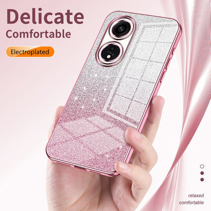 For OPPO Reno3 5G / Find X2 Lite Gradient Glitter Powder Electroplated Phone Case(Transparent) - OPPO Cases by buy2fix | Online Shopping UK | buy2fix