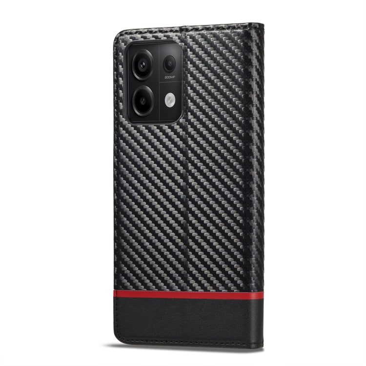 For Xiaomi Redmi Note 13 Pro 4G LC.IMEEKE Carbon Fiber Texture Flip Leather Phone Case(Horizontal Black) - Xiaomi Cases by LC.IMEEKE | Online Shopping UK | buy2fix