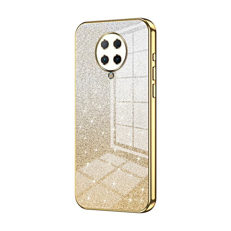 For Xiaomi Redmi K30 Pro / K30 Ultra Gradient Glitter Powder Electroplated Phone Case(Gold) - Xiaomi Cases by buy2fix | Online Shopping UK | buy2fix