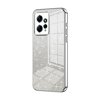 For Xiaomi Redmi Note 12 4G Gradient Glitter Powder Electroplated Phone Case(Silver) - Xiaomi Cases by buy2fix | Online Shopping UK | buy2fix