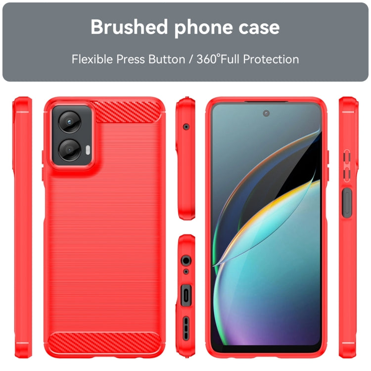 For Motorola Moto G 5G 2024 Carbon Fiber Brushed Texture TPU Phone Case(Red) - Motorola Cases by buy2fix | Online Shopping UK | buy2fix