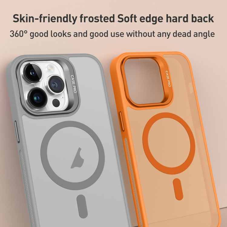 For iPhone 15 Invisible Lens Holder MagSafe Phone Case(Orange) - iPhone 15 Cases by buy2fix | Online Shopping UK | buy2fix