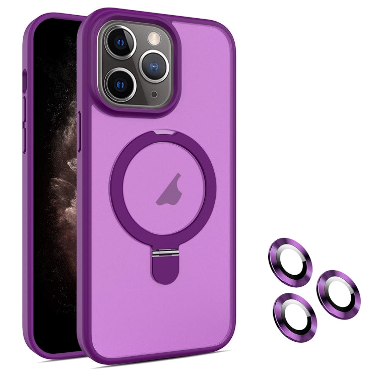 For iPhone 11 Pro Max MagSafe Magnetic Holder Phone Case(Dark Purple) - iPhone 11 Pro Max Cases by buy2fix | Online Shopping UK | buy2fix