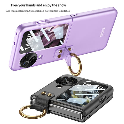 For OPPO Find N3 Flip GKK Integrated Ultra-thin Full Coverage Phone Case with Ring Holder(Purple) - Find N3 Flip Cases by GKK | Online Shopping UK | buy2fix