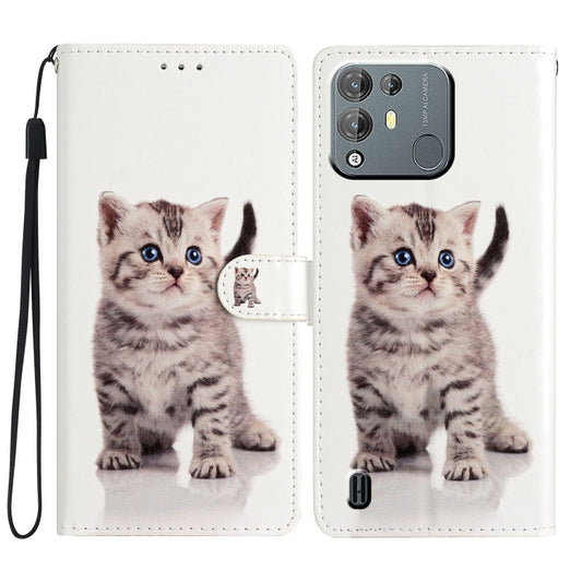 For Blackview A55 Pro Colored Drawing Leather Phone Case(Little Tabby Cat) - More Brand by buy2fix | Online Shopping UK | buy2fix