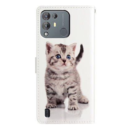 For Blackview A55 Pro Colored Drawing Leather Phone Case(Little Tabby Cat) - More Brand by buy2fix | Online Shopping UK | buy2fix