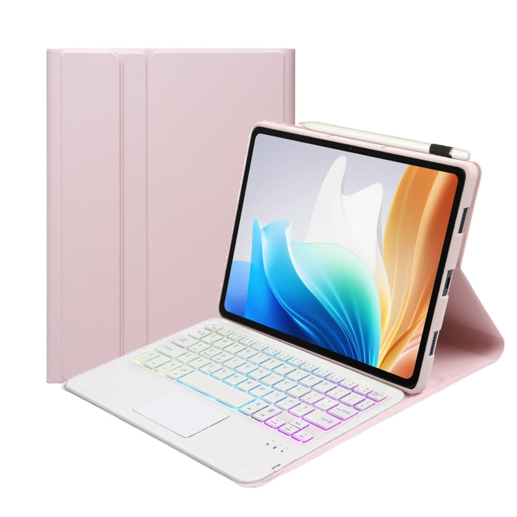 For OnePlus Pad Go / OPPO Pad Air2 / Neo OP14-AS TPU Ultra-thin Detachable Backlight Bluetooth Keyboard Leather Case with Touchpad(Pink) - Others Keyboard by buy2fix | Online Shopping UK | buy2fix