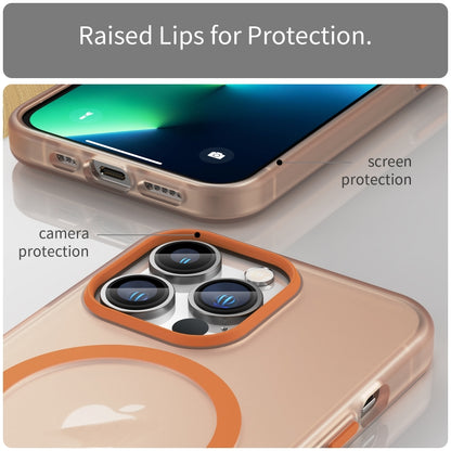 For iPhone 13 Pro MagSafe Frosted Translucent TPU + PC Full Coverage Phone Case(Orange) - iPhone 13 Pro Cases by buy2fix | Online Shopping UK | buy2fix