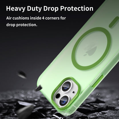 For iPhone 16 MagSafe Frosted Translucent TPU + PC Full Coverage Phone Case(Green) - iPhone 16 Cases by buy2fix | Online Shopping UK | buy2fix