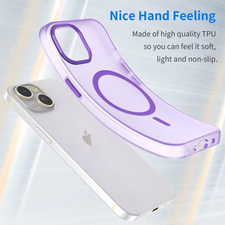 For iPhone 16 Plus MagSafe Frosted Translucent TPU + PC Full Coverage Phone Case(Dark Purple) - iPhone 16 Plus Cases by buy2fix | Online Shopping UK | buy2fix