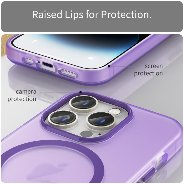 For iPhone 16 Pro MagSafe Frosted Translucent TPU + PC Full Coverage Phone Case(Dark Purple) - iPhone 16 Pro Cases by buy2fix | Online Shopping UK | buy2fix