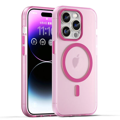 For iPhone 16 Pro MagSafe Frosted Translucent TPU + PC Full Coverage Phone Case(Pink) - iPhone 16 Pro Cases by buy2fix | Online Shopping UK | buy2fix