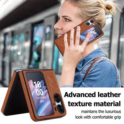 For OPPO Find N2 Flip V-shaped Folding Phone Case(Brown) - Find N2 Flip Cases by buy2fix | Online Shopping UK | buy2fix