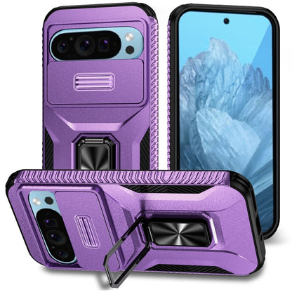 For Google Pixel 9 / Pixel 9 Pro Sliding Camshield Holder Phone Case(Purple) - Google Cases by buy2fix | Online Shopping UK | buy2fix