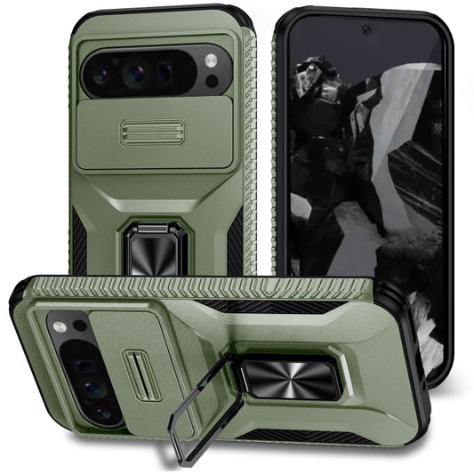 For Google Pixel 9 Pro XL Sliding Camshield Holder Phone Case(Alpine Green) - Google Cases by buy2fix | Online Shopping UK | buy2fix