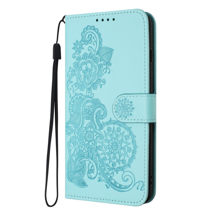 For Xiaomi Redmi K70 Datura Flower Embossed Flip Leather Phone Case(Light blue) - K70 Cases by buy2fix | Online Shopping UK | buy2fix