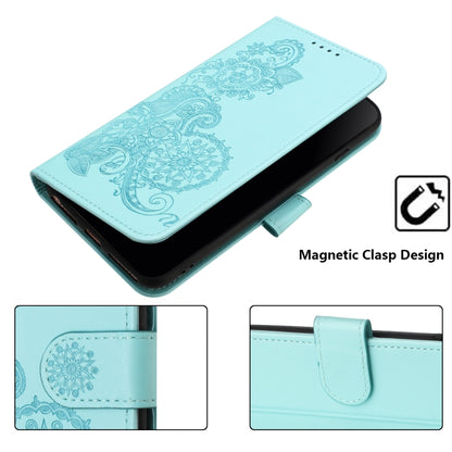 For Xiaomi Redmi K70 Datura Flower Embossed Flip Leather Phone Case(Light blue) - K70 Cases by buy2fix | Online Shopping UK | buy2fix