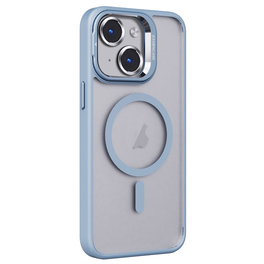 For iPhone 14 Plus Invisible Lens Holder PC + TPU Frosted MagSafe Phone Case(Blue) - iPhone 14 Plus Cases by buy2fix | Online Shopping UK | buy2fix