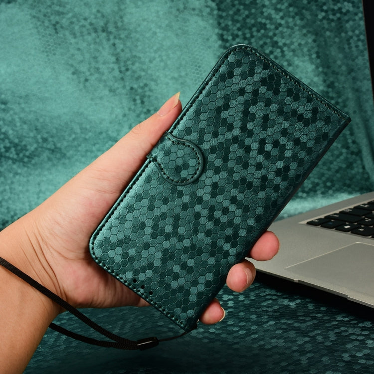 For OnePlus 12 Honeycomb Dot Texture Leather Phone Case(Green) - OnePlus Cases by buy2fix | Online Shopping UK | buy2fix