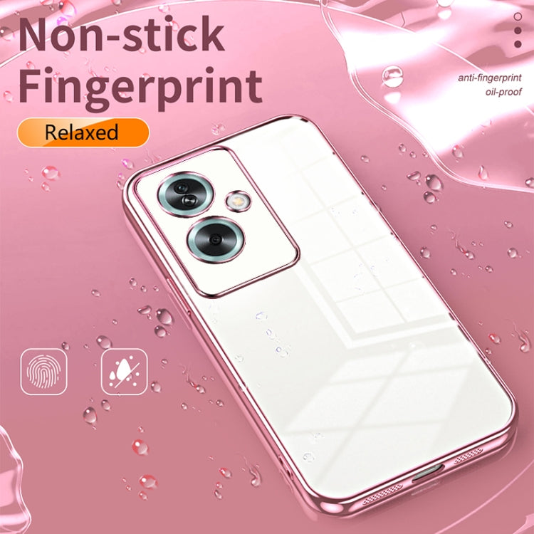 For OPPO A79 5G / A2 Transparent Plating Fine Hole Phone Case(Gold) - OPPO Cases by buy2fix | Online Shopping UK | buy2fix