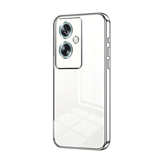 For OPPO A79 5G / A2 Transparent Plating Fine Hole Phone Case(Silver) - OPPO Cases by buy2fix | Online Shopping UK | buy2fix