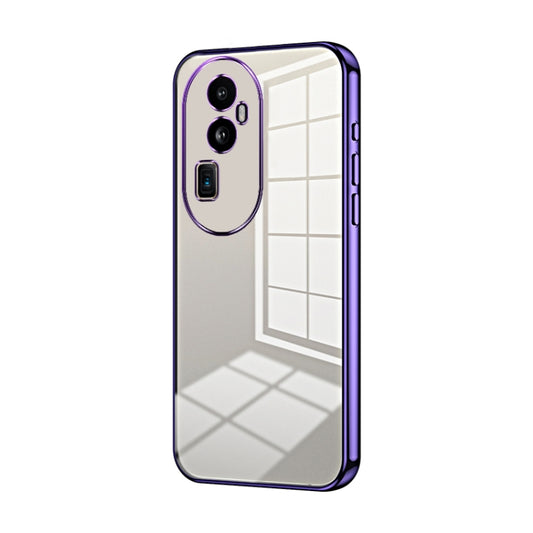 For OPPO Reno10 Pro+ Transparent Plating Fine Hole Phone Case(Purple) - OPPO Cases by buy2fix | Online Shopping UK | buy2fix