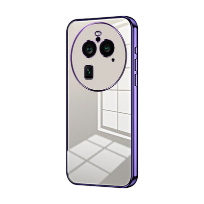 For OPPO Find X6 Pro Transparent Plating Fine Hole Phone Case(Purple) - OPPO Cases by buy2fix | Online Shopping UK | buy2fix