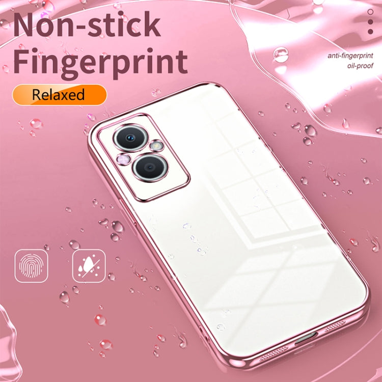 For OPPO Reno7 Z 5G / F21 Pro 5G Transparent Plating Fine Hole Phone Case(Black) - OPPO Cases by buy2fix | Online Shopping UK | buy2fix