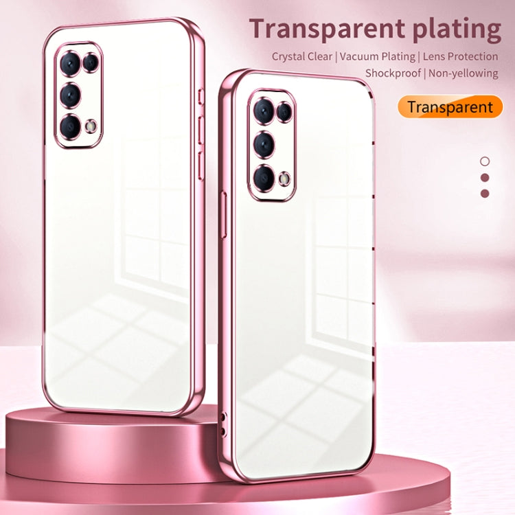 For OPPO Reno5 4G/5G / Reno5 K Transparent Plating Fine Hole Phone Case(Silver) - OPPO Cases by buy2fix | Online Shopping UK | buy2fix