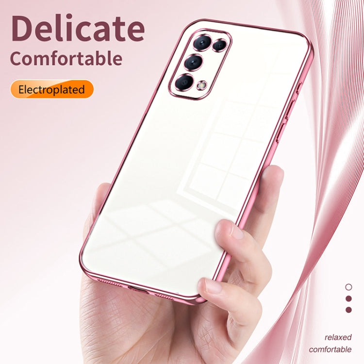 For OPPO Reno5 4G/5G / Reno5 K Transparent Plating Fine Hole Phone Case(Black) - OPPO Cases by buy2fix | Online Shopping UK | buy2fix