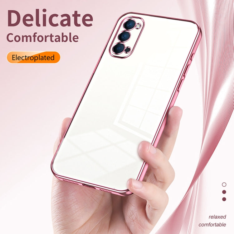 For OPPO Reno4 Transparent Plating Fine Hole Phone Case(Green) - OPPO Cases by buy2fix | Online Shopping UK | buy2fix