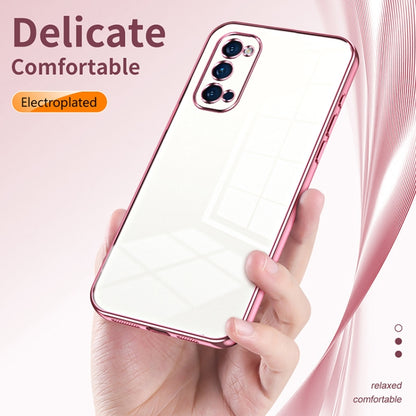 For OPPO Reno4 Pro Transparent Plating Fine Hole Phone Case(Pink) - OPPO Cases by buy2fix | Online Shopping UK | buy2fix