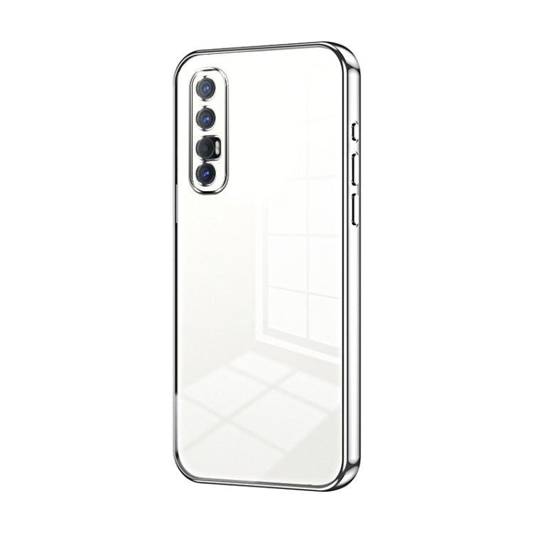 For OPPO Reno3 Pro Transparent Plating Fine Hole Phone Case(Silver) - OPPO Cases by buy2fix | Online Shopping UK | buy2fix