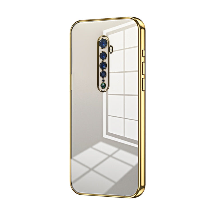 For OPPO Reno2 Transparent Plating Fine Hole Phone Case(Gold) - OPPO Cases by buy2fix | Online Shopping UK | buy2fix