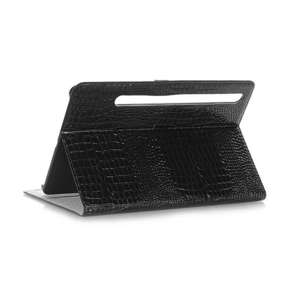 For Samsung Galaxy Tab S9 Crocodile Texture Leather Tablet Case(Black) - Galaxy Tab S9 Cases by buy2fix | Online Shopping UK | buy2fix