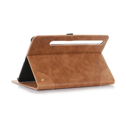 For Samsung Galaxy Tab S9 FE Retro Book Leather Tablet Case(Light Brown) - Galaxy Tab S9 FE by buy2fix | Online Shopping UK | buy2fix