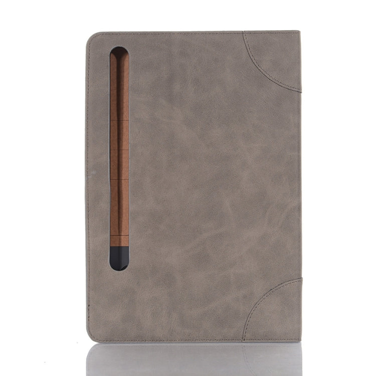 For Samsung Galaxy Tab S9 Retro Book Leather Tablet Case(Grey) - Galaxy Tab S9 Cases by buy2fix | Online Shopping UK | buy2fix