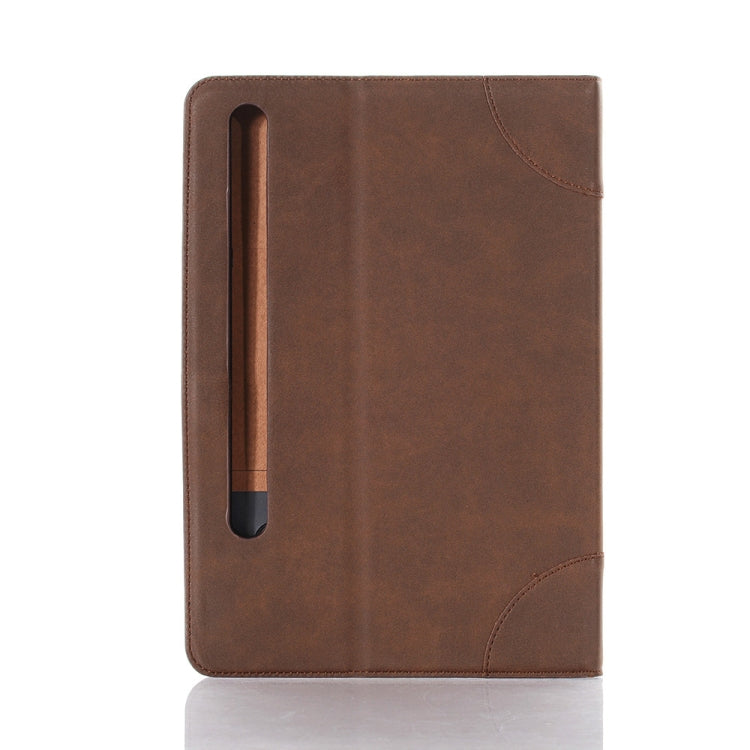 For Samsung Galaxy Tab S9 Retro Book Leather Tablet Case(Dark Brown) - Galaxy Tab S9 Cases by buy2fix | Online Shopping UK | buy2fix