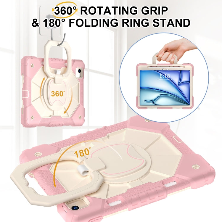 For iPad Air 11 2024 Contrast Color Robot Silicone Hybrid PC Tablet Case(Rose Gold Beige) - iPad Air 11 2024 Cases by buy2fix | Online Shopping UK | buy2fix