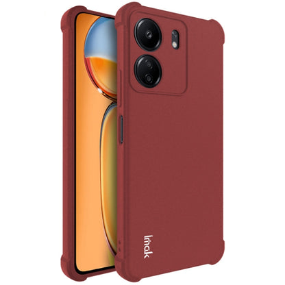For Xiaomi Poco C65 4G/Redmi 13C 4G imak Shockproof Airbag TPU Phone Case(Matte Red) - 13C Cases by imak | Online Shopping UK | buy2fix