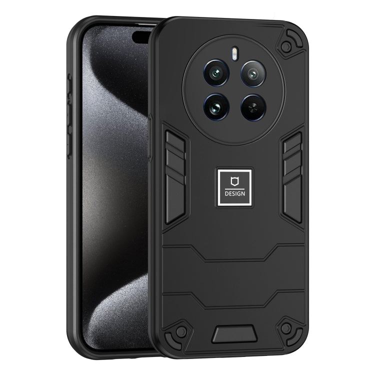 For Realme 12 Pro 2 in 1 Shockproof Phone Case(Black) - Realme Cases by buy2fix | Online Shopping UK | buy2fix