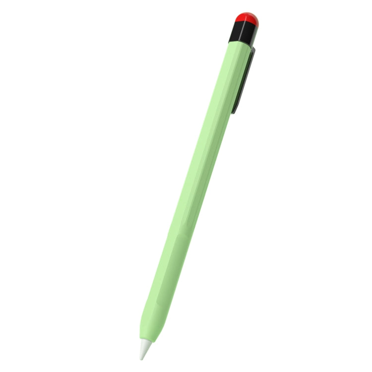 For Apple Pencil 2 Pen Clip Silicone Stylus Pen Protective Case(Matcha Green) - Pencil Accessories by buy2fix | Online Shopping UK | buy2fix