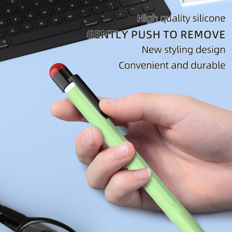 For Apple Pencil 2 Pen Clip Silicone Stylus Pen Protective Case(Matcha Green) - Pencil Accessories by buy2fix | Online Shopping UK | buy2fix