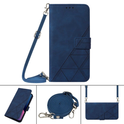For Motorola Moto G Power 5G 2024 Crossbody 3D Embossed Flip Leather Phone Case(Blue) - Motorola Cases by buy2fix | Online Shopping UK | buy2fix