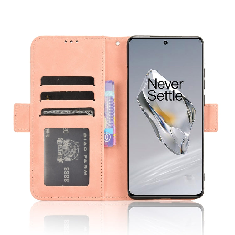 For OnePlus 12 Skin Feel Calf Texture Card Slots Leather Phone Case(Pink) - OnePlus Cases by buy2fix | Online Shopping UK | buy2fix