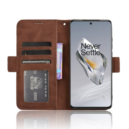 For OnePlus 12 Skin Feel Calf Texture Card Slots Leather Phone Case(Brown) - OnePlus Cases by buy2fix | Online Shopping UK | buy2fix