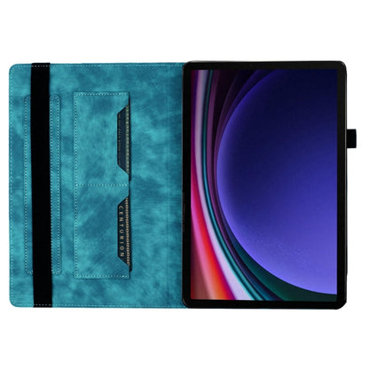 For Samsung Galaxy Tab S9 FE+ / S9+ / S8+ Butterfly Cat Embossing Leather Tablet Case(Sky Blue) - Galaxy Tab S9+ Cases by buy2fix | Online Shopping UK | buy2fix