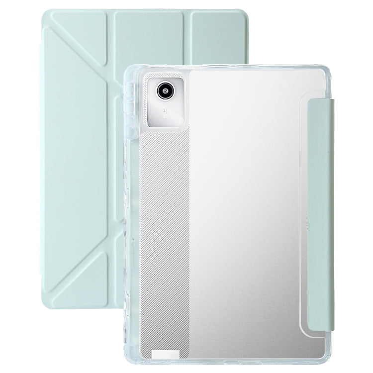 For Lenovo Tab M11 /Xiaoxin Pad 11 2024 Clear Acrylic Deformation Leather Tablet Case(Green) - Lenovo by buy2fix | Online Shopping UK | buy2fix