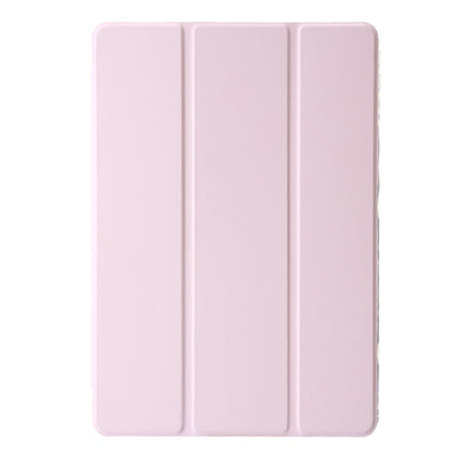 For Lenovo Tab M11 /Xiaoxin Pad 11 2024 Clear Acrylic 3-Fold Leather Tablet Case(Pink) - Lenovo by buy2fix | Online Shopping UK | buy2fix