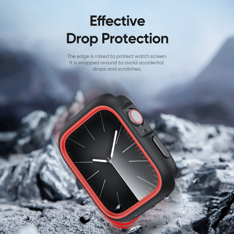 For Apple Watch 4 / 5 / 6 / SE 44mm DUX DUCIS Bamo Series Hollow PC + TPU Watch Protective Case(Black+Red) - Watch Cases by DUX DUCIS | Online Shopping UK | buy2fix